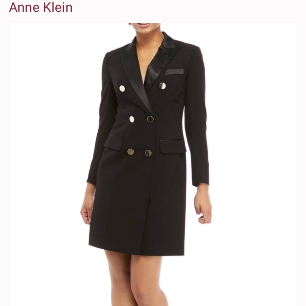 Anne Klein Satin Lapel Blazer Dress, Size 0